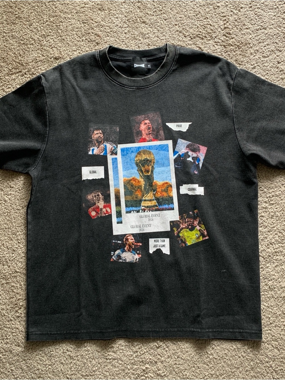 & Other Stories Black Short-Sleeve Graphic World Cup Tee